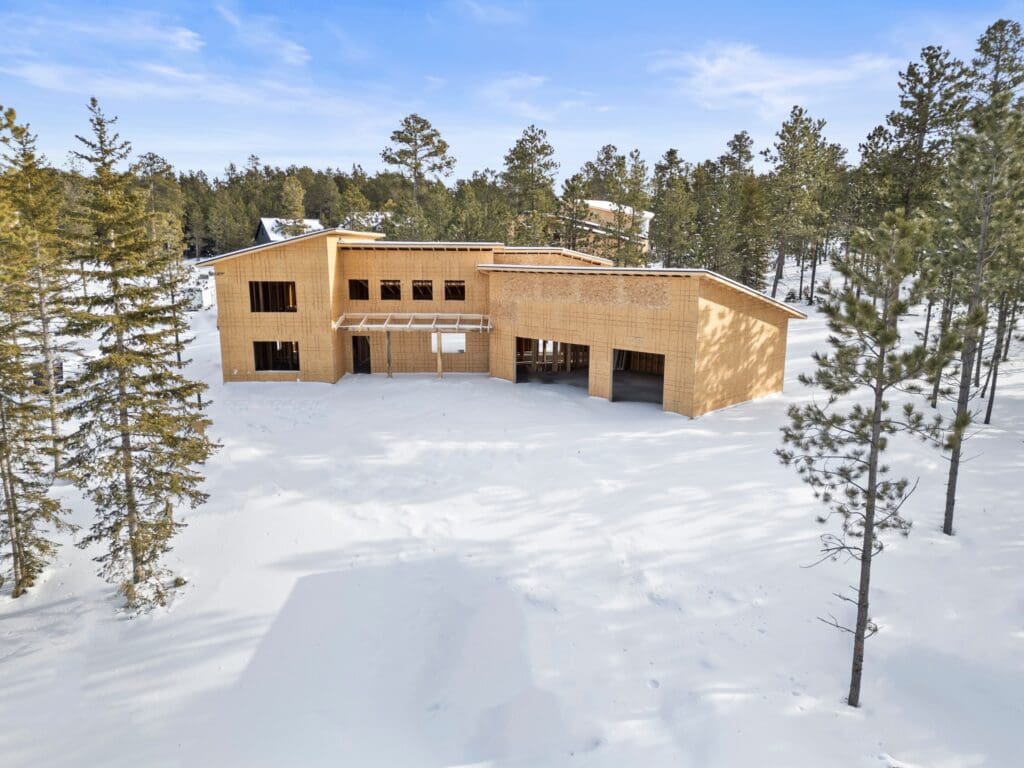 Aerial of 11270 Ashland Court in Lead, SD 57754 built by Legacy Custom Homes & Design in the Powder House Pass Subdivision.