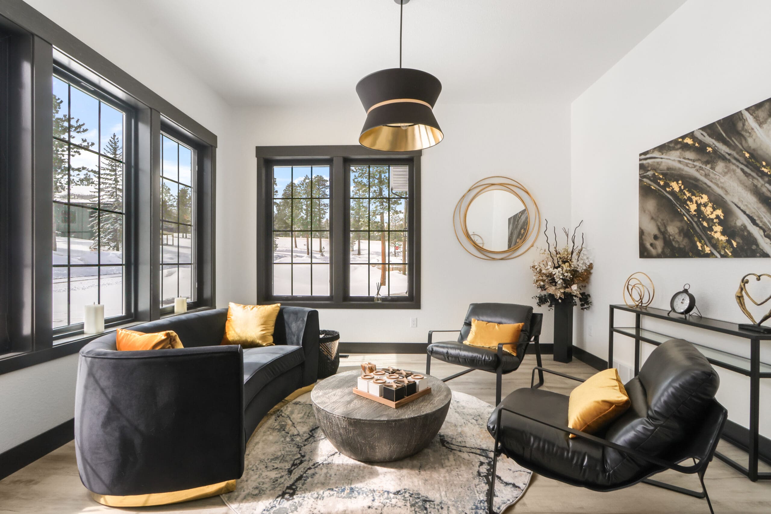Entertainment room in custom home after completion with Legacy Custom Homes & Design building process in Spearfish, SD.