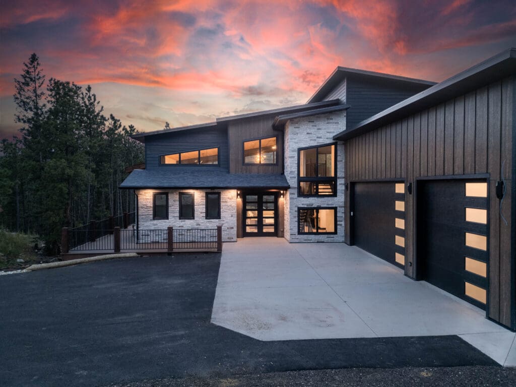 Front exterior of custom home built by Legacy Custom Homes & Design in Powder House Pass Subdivision in Lead, SD.