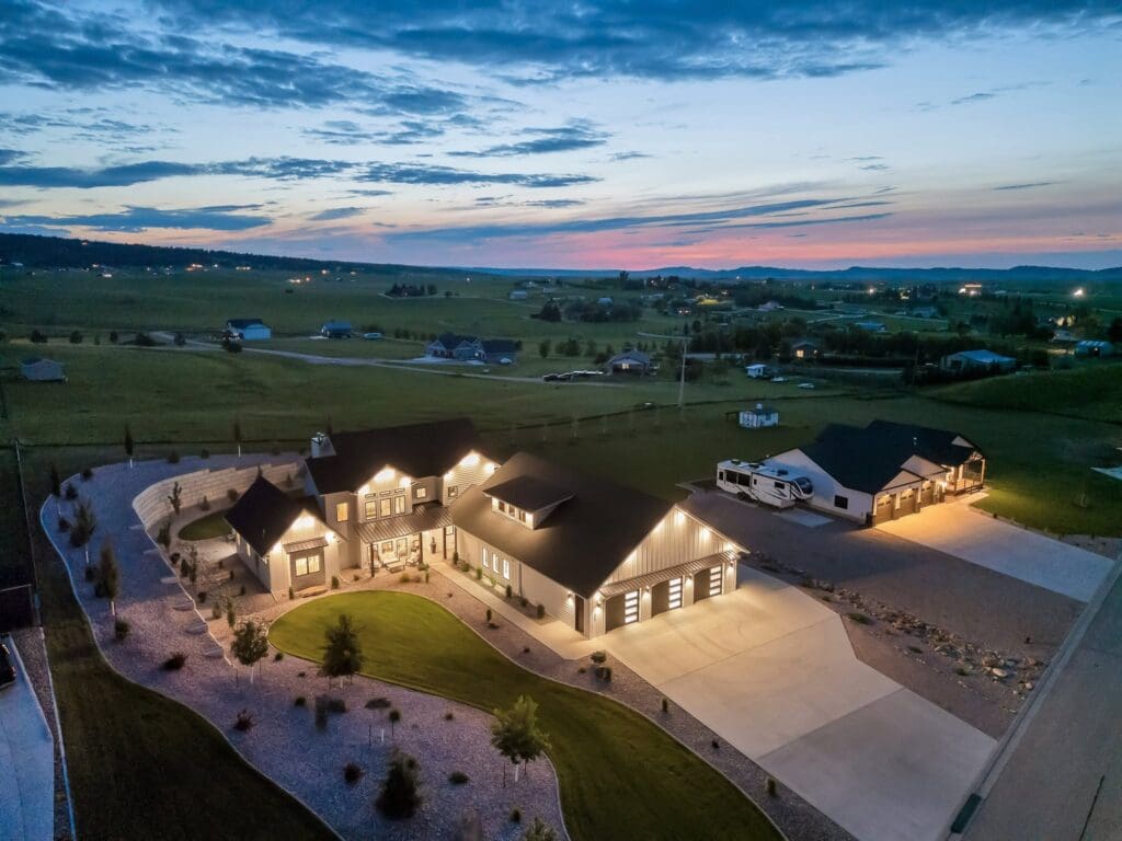 Luxury custom home designed and built by Legacy Custom Homes & Design in Top Shelf Development in Spearfish, SD, featuring custom architecture, expansive living spaces, professional landscaping, and panoramic Black Hills views.